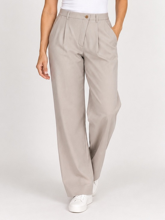 Abercrombie & Fitch Pants - Abercrombie & Fitch Womens Beige High Rise Pleated Wide Leg Trousers Size 10